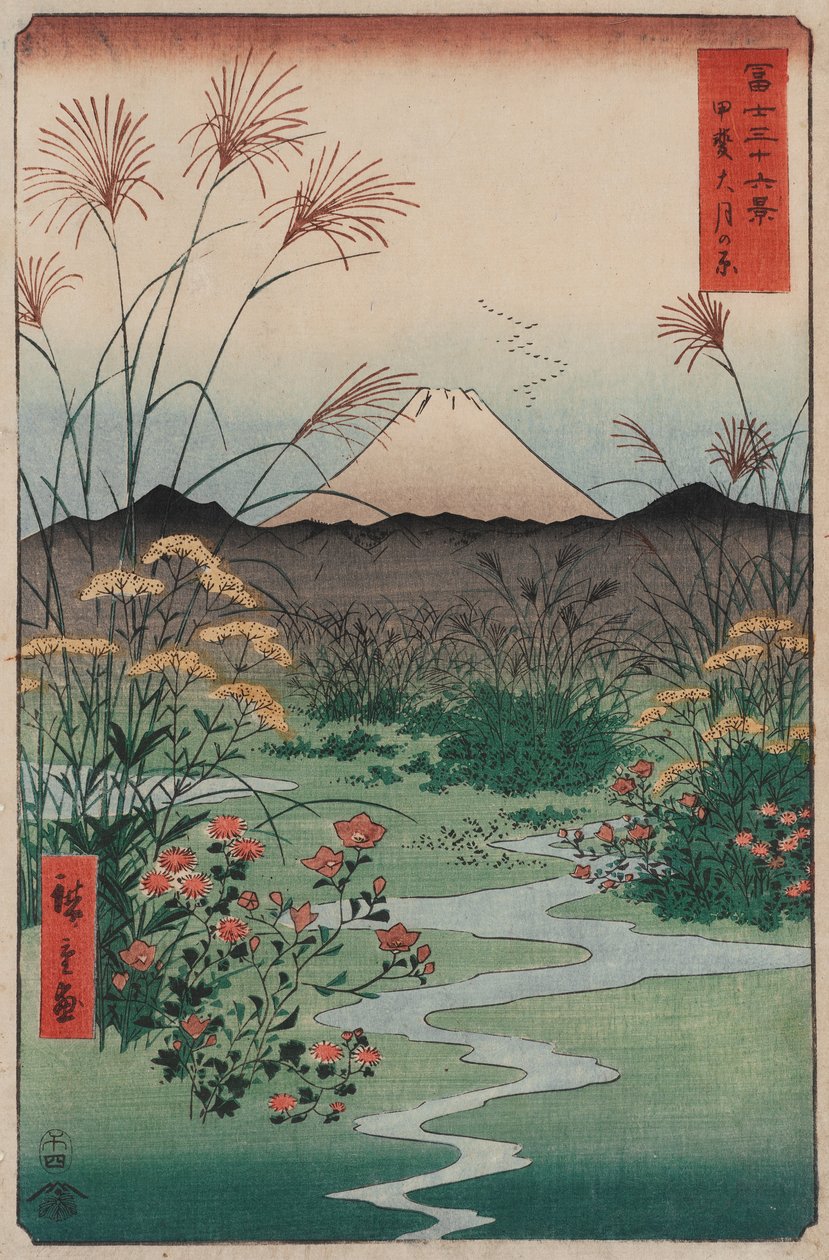tsuki Plain Kai tartományban (Kai tsuki no hara), a Fuji-hegy harminchat nézete sorozatból (F ... alkotó: Utagawa Hiroshige