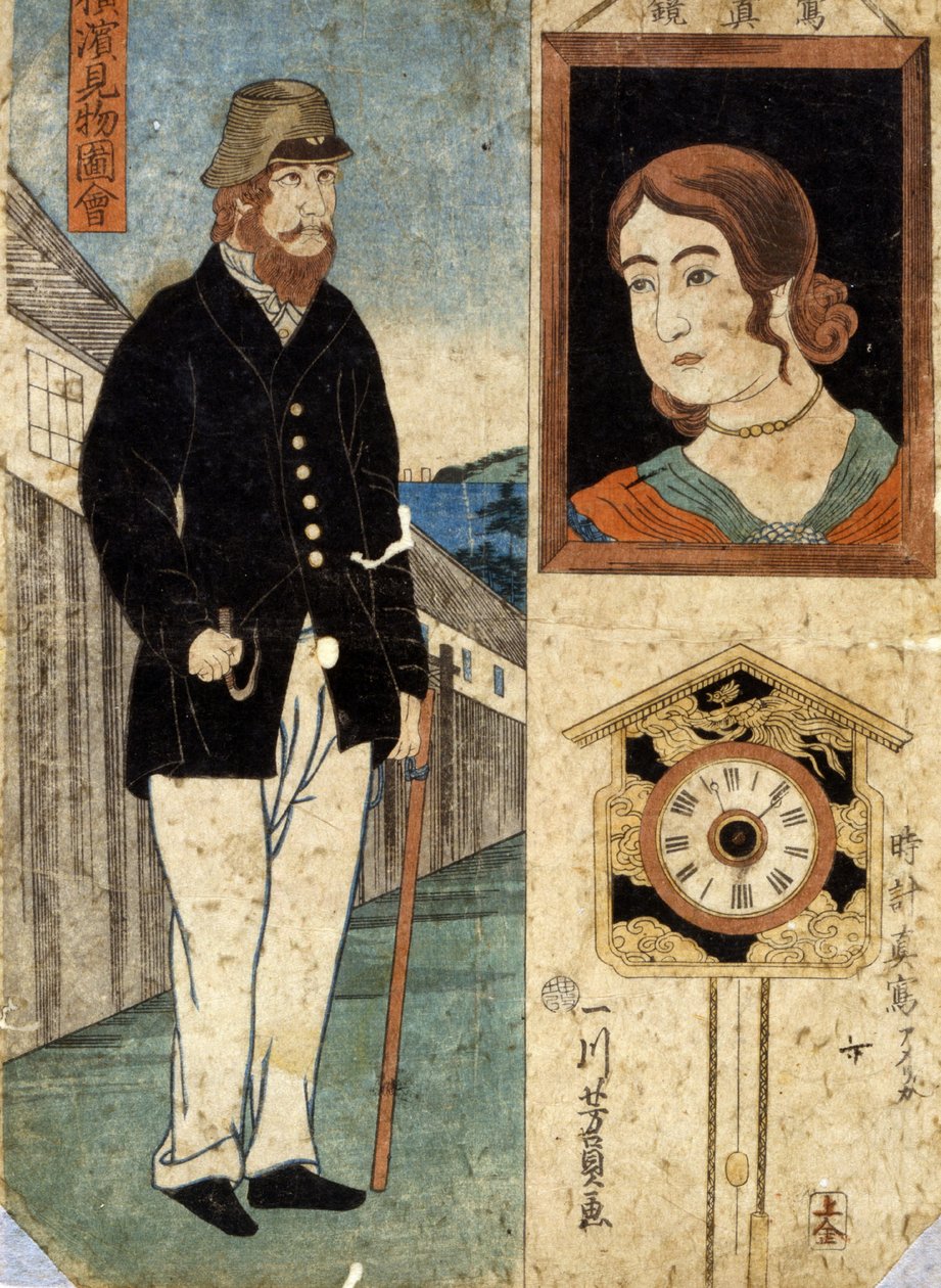 A város ghts tagja, Yokohama, (Yokohama túra), 1860 alkotó: Utagawa Yoshikazu