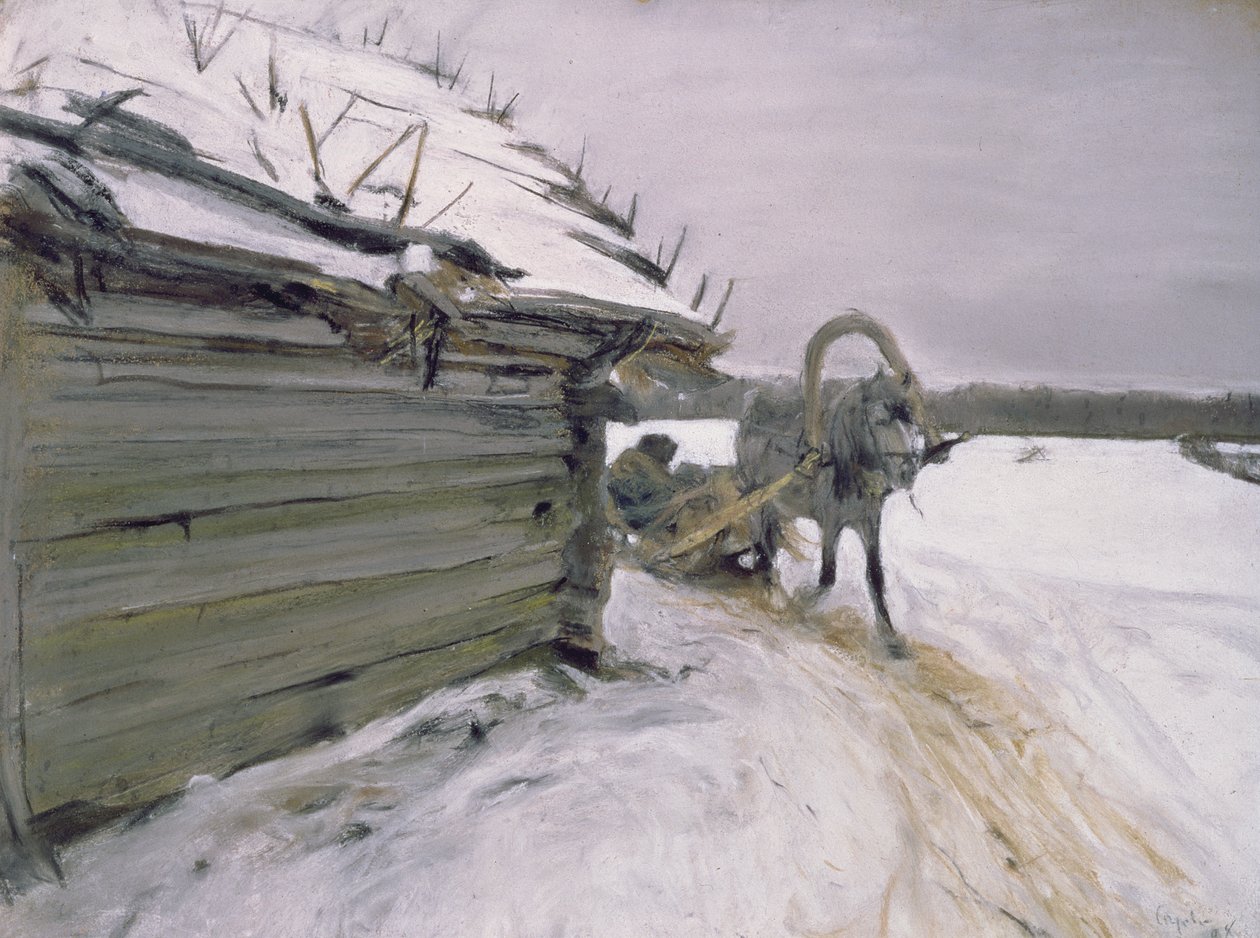 Télen, 1898 (pasztell és gouache kartonon) alkotó: Valentin Aleksandrovich Serov