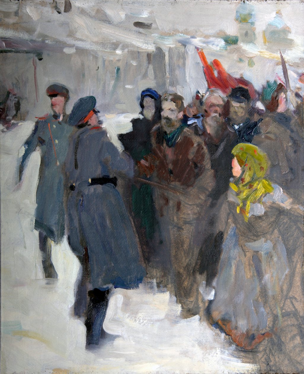 Forradalmi demonstráció”, 1906. alkotó: Valentin Alexandrovich Serov