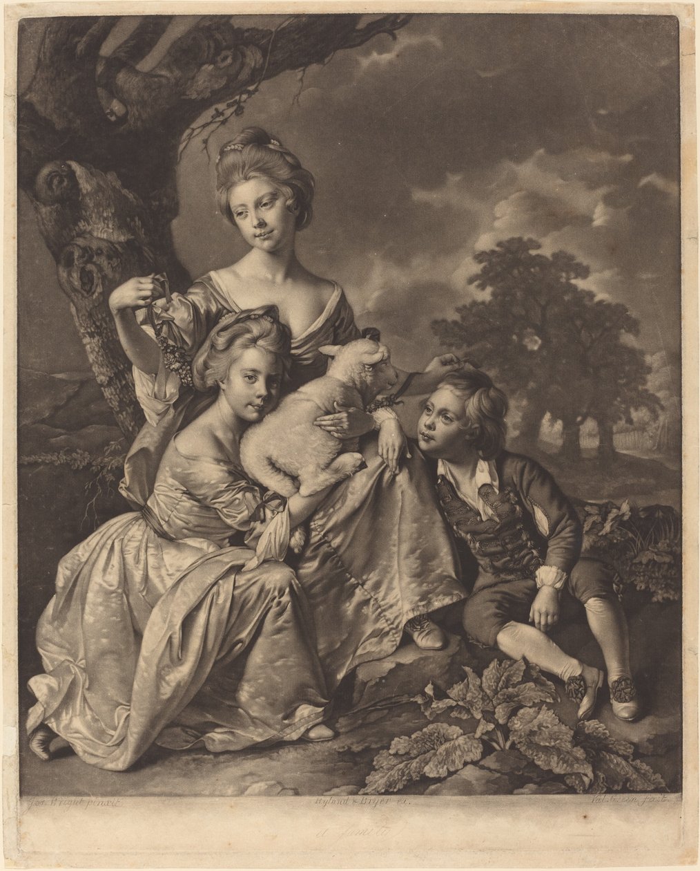 A Wright család A Bradshaw-gyermekek, 1769. alkotó: Valentine Green