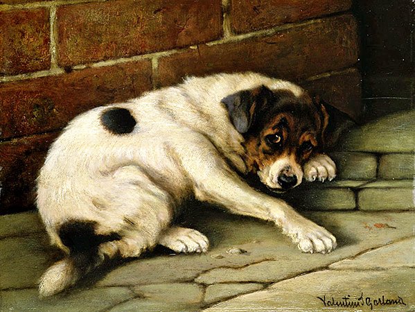 Szerethető társ (olaj a panelen) alkotó: Valentine Thomas Garland