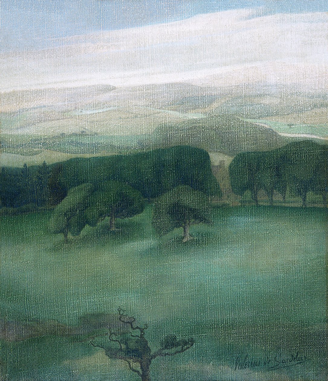 „Hegyek Cardiganshire-ben”, 1910-es évek alkotó: Valerius de Saedeleer