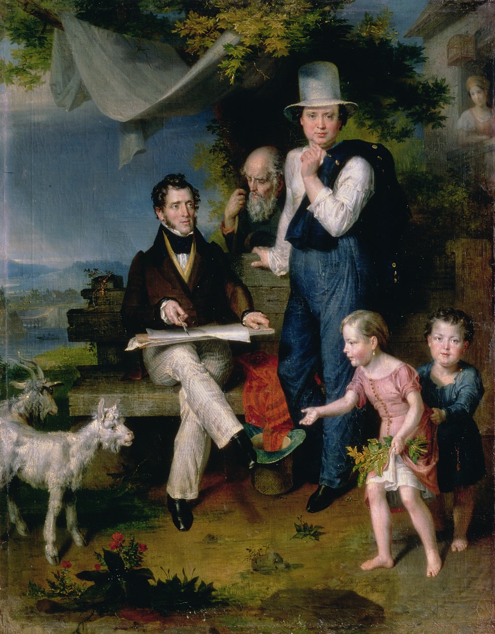 George Dawe (1781-1829) festőművészt ábrázoló csoportkép és egy önarckép, 1834 alkotó: Vasili Aleksandrovich Golike