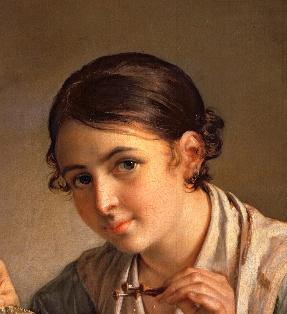 The Lacemaker, 1823 (41740 részlet) alkotó: Vasili Andreevich Tropinin