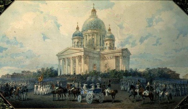 Szentpétervári Szentháromság-székesegyház, 1850, 1850 (wc papíron) alkotó: Vasili Semenovich Sadovnikov