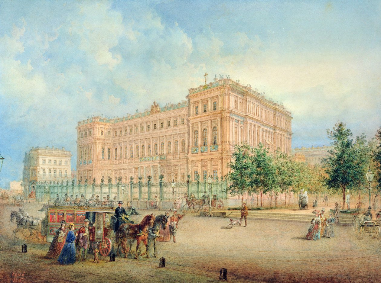 Kilátás a Nyikolajevszkij-palotára, Szentpétervár, 1868 alkotó: Vasili Semenovich Sadovnikov
