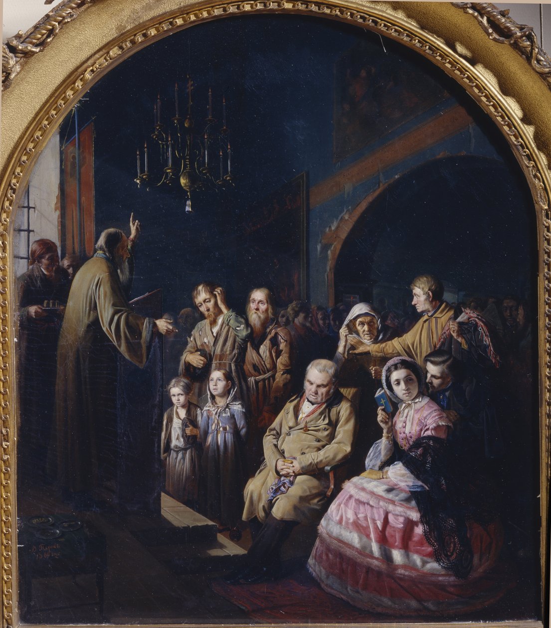 Beszéd egy faluban, 1861 alkotó: Vasili Grigorevich Perov