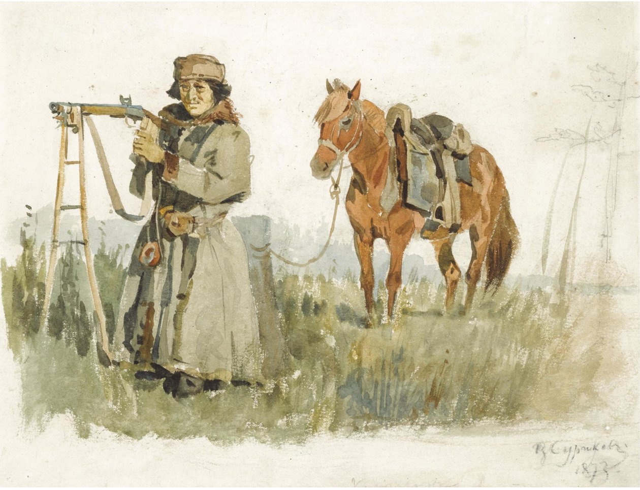 Minusinszki tatár, 1873 alkotó: Vasilij Ivanovic Surikov