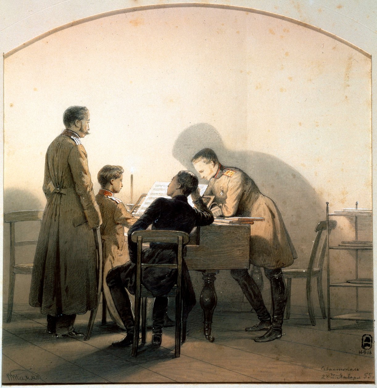 A zongoránál, 1855. alkotó: Georg Wilhelm Timm