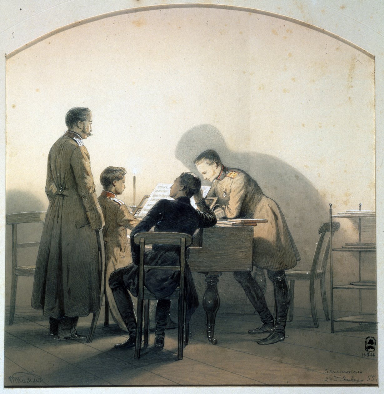 A zongoránál, 1855 alkotó: Georg Wilhelm Timm