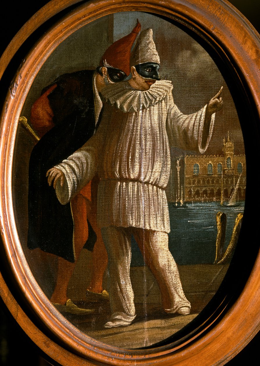 Pulcinella és Pantalone. 18. század (olaj) alkotó: Venetian School