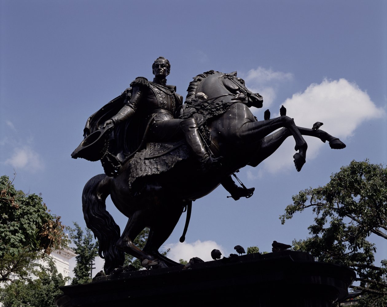 Simon Bolivar emlékműve a Plaza Bolivarban (bronz) alkotó: Venezuelan School