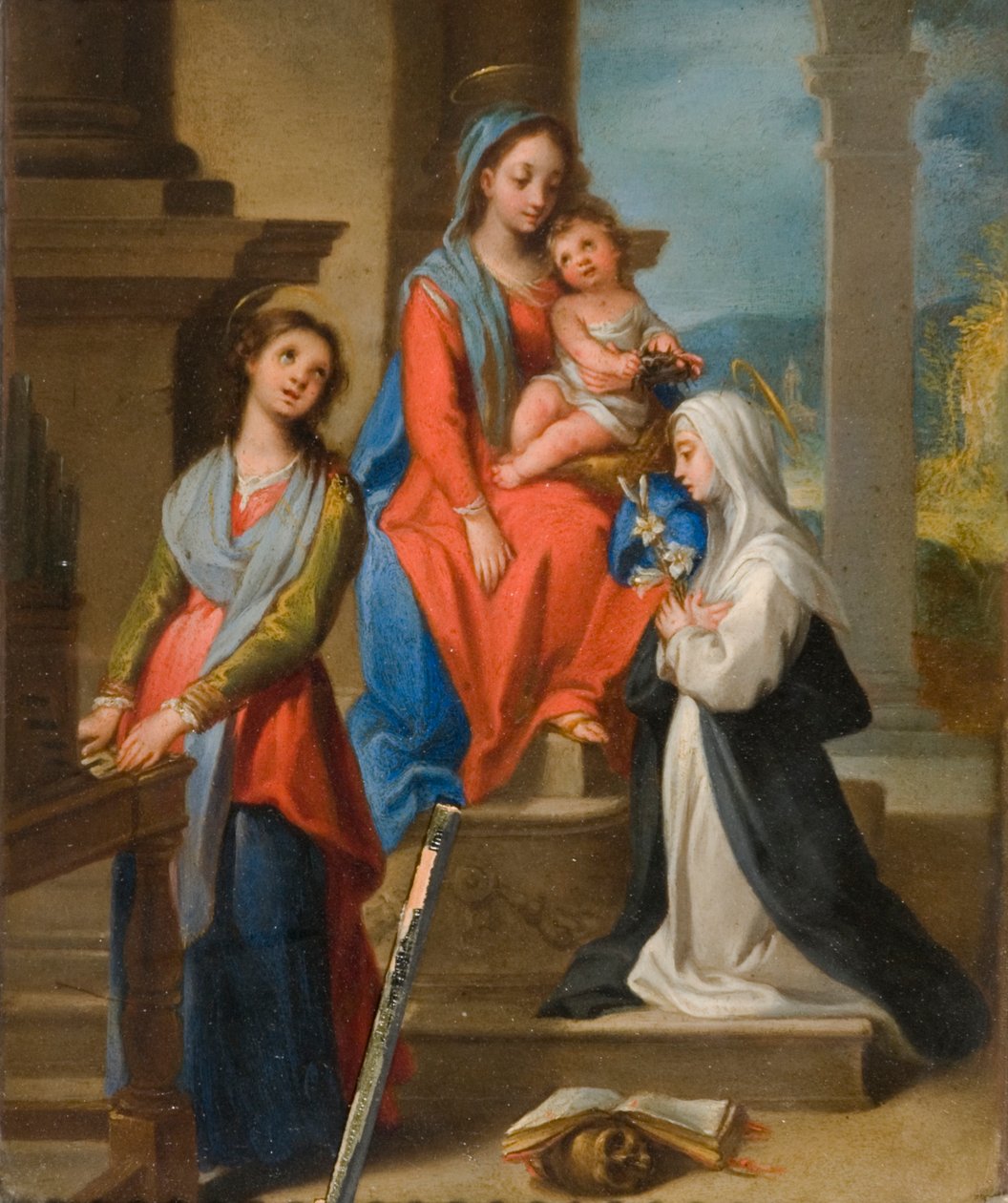 Madonna és gyermek a szentekkel (olaj, fém) alkotó: Ventura di Arcangelo Salimbeni
