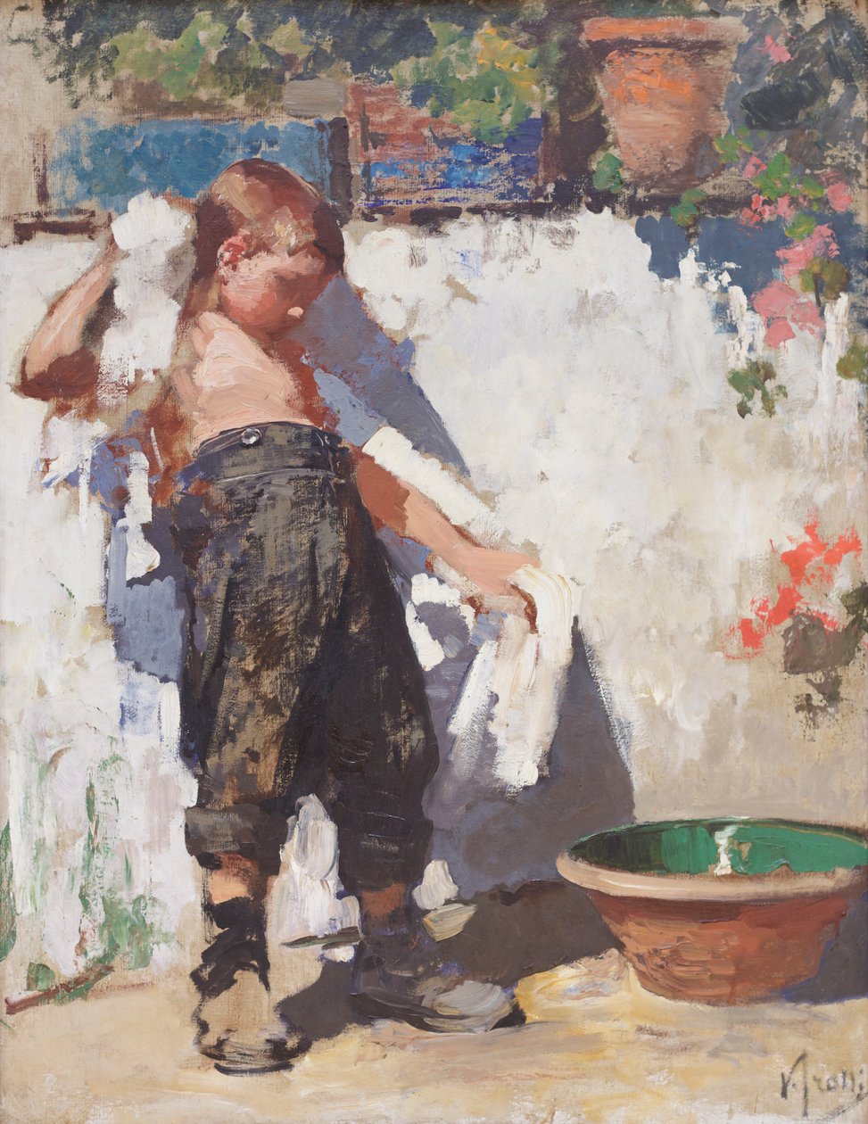 A fürdőszoba (olaj, vászon) alkotó: Vicenzo Irolli