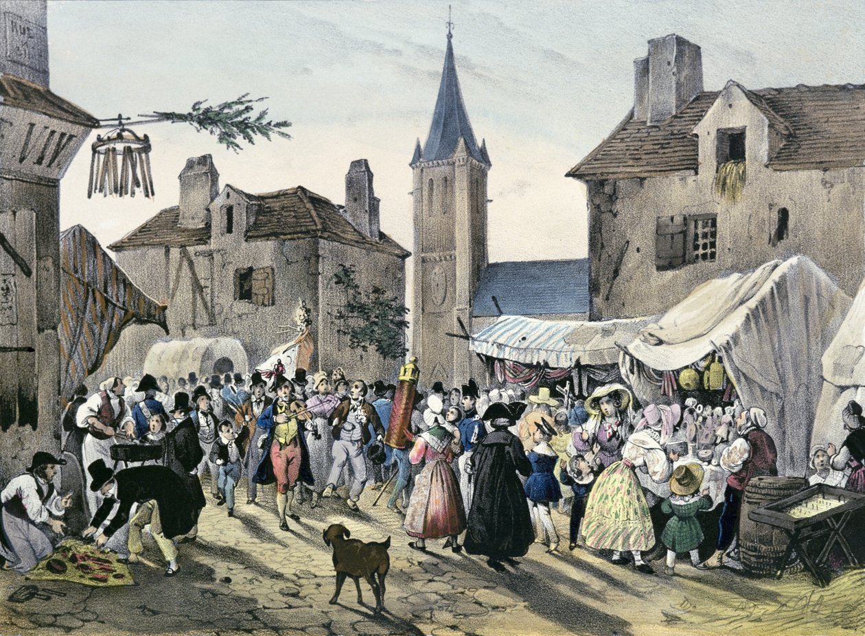 „Helyi ünnepségek Párizs körül”, sorozat, 1830, Chatenay alkotó: Victor Adam