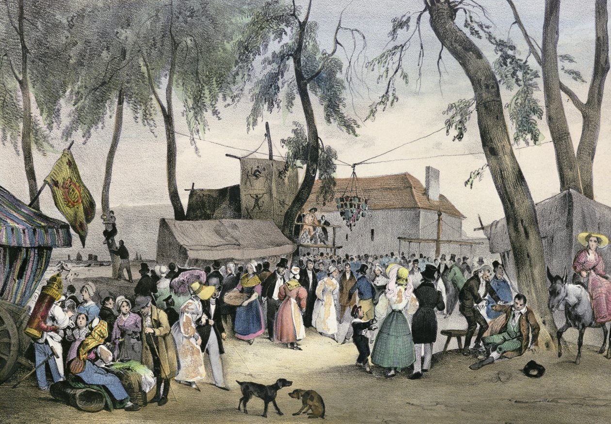 „Helyi ünnepségek Párizs körül”, sorozat, 1830, Fontenay-aux-roses alkotó: Victor Adam