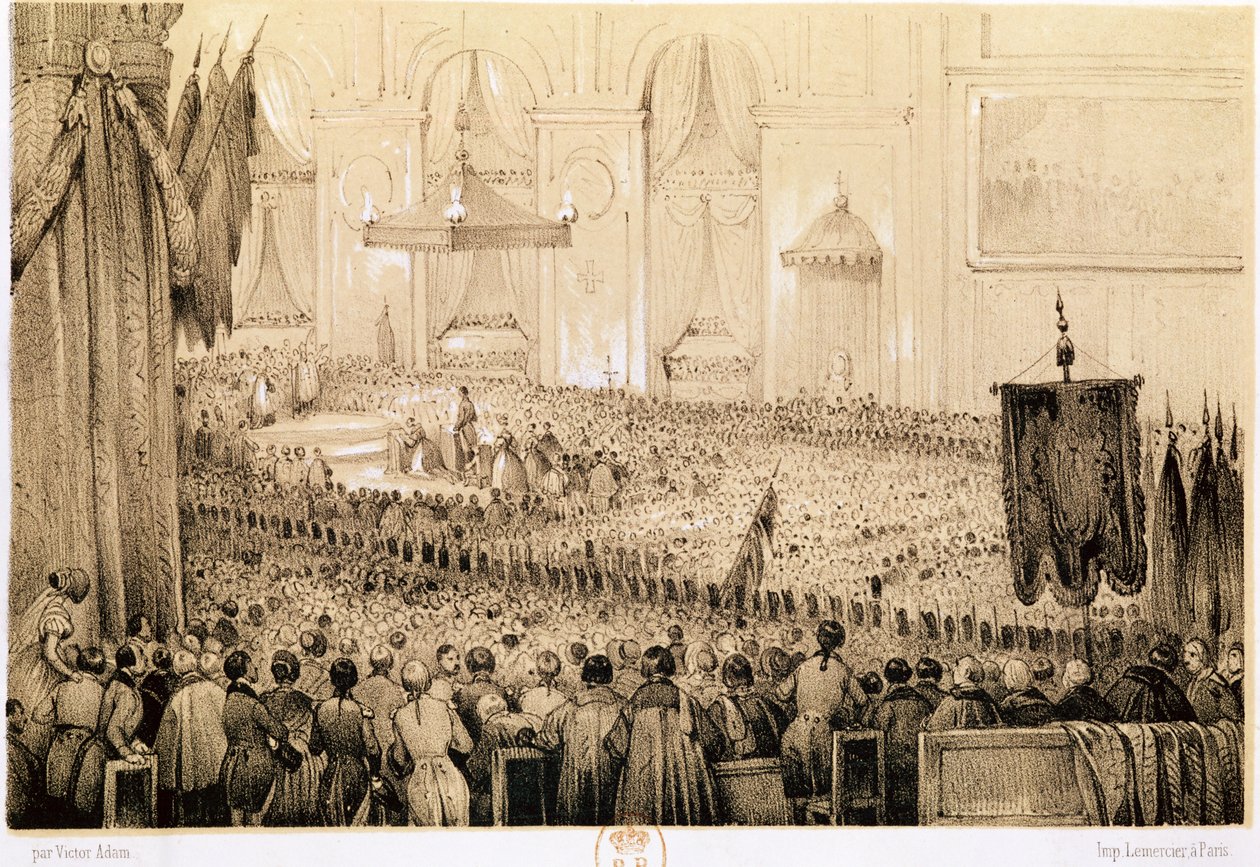 A kultusz újjáalapítása: A Te Deum a Notre-Dame de Paris-ban, 1802. április 18. alkotó: Victor Adam