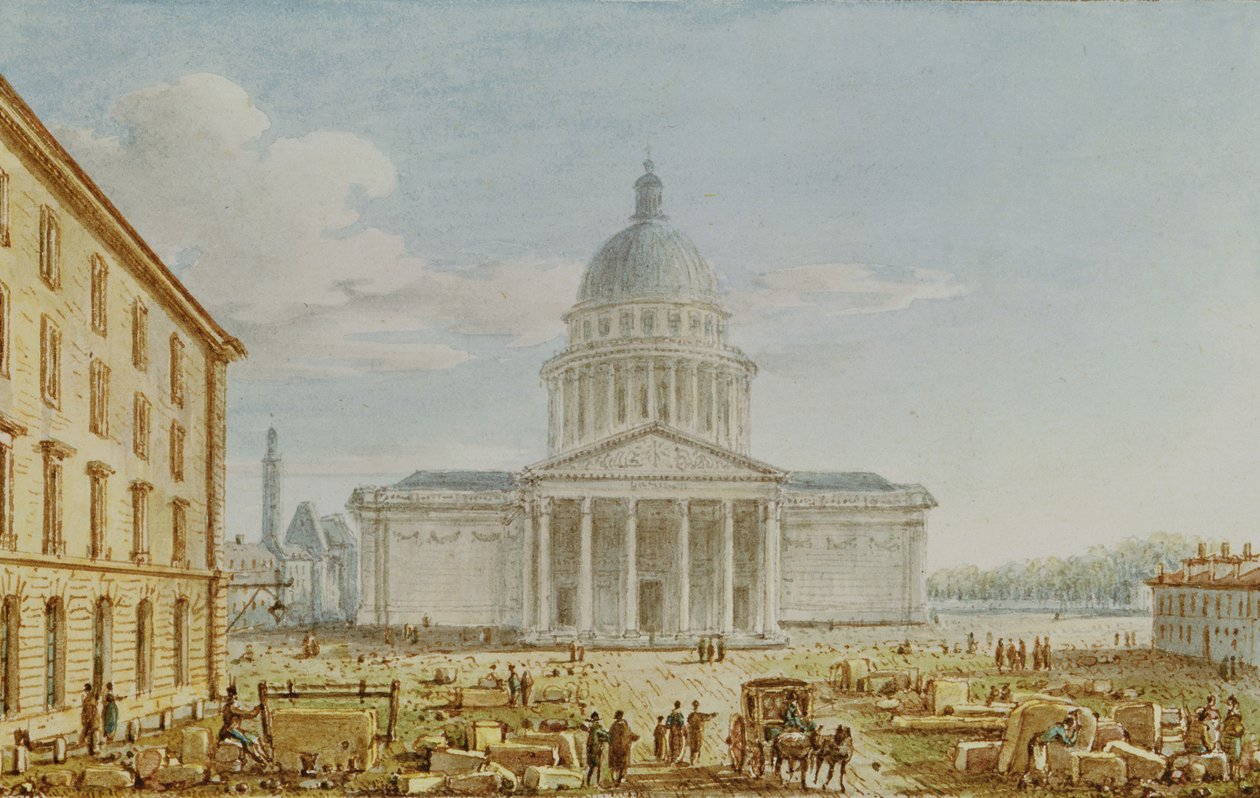 Kilátás a Szent Genevieve-templomra, a Pantheonra, 18-19. század alkotó: Victor Jean Nicolle
