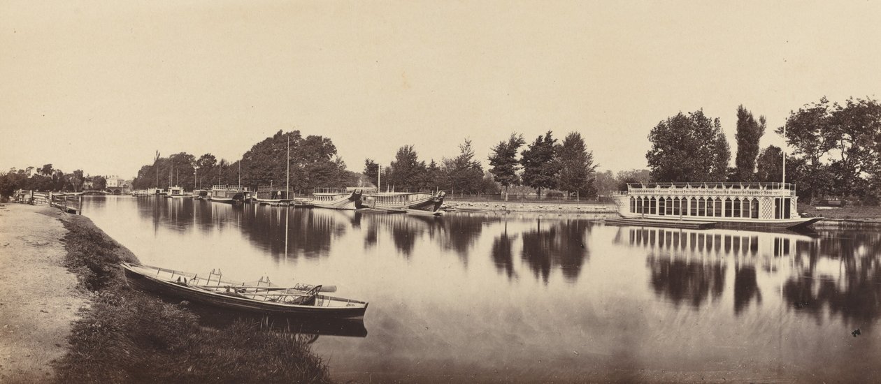 Bárkák Oxfordban, 1862. alkotó: Victor A Prout