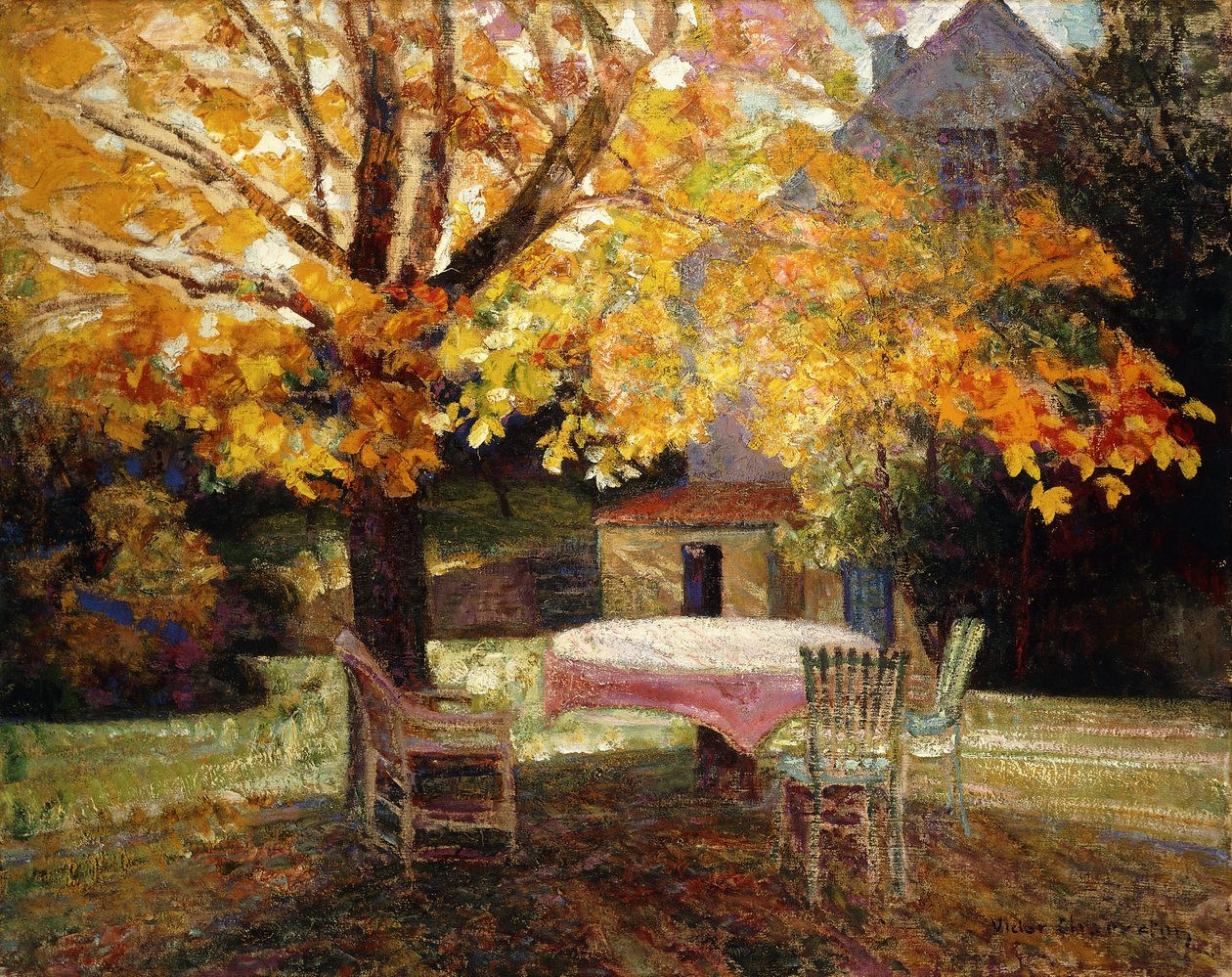 A terasz, ősz; A terasz, ősz alkotó: Victor Charreton
