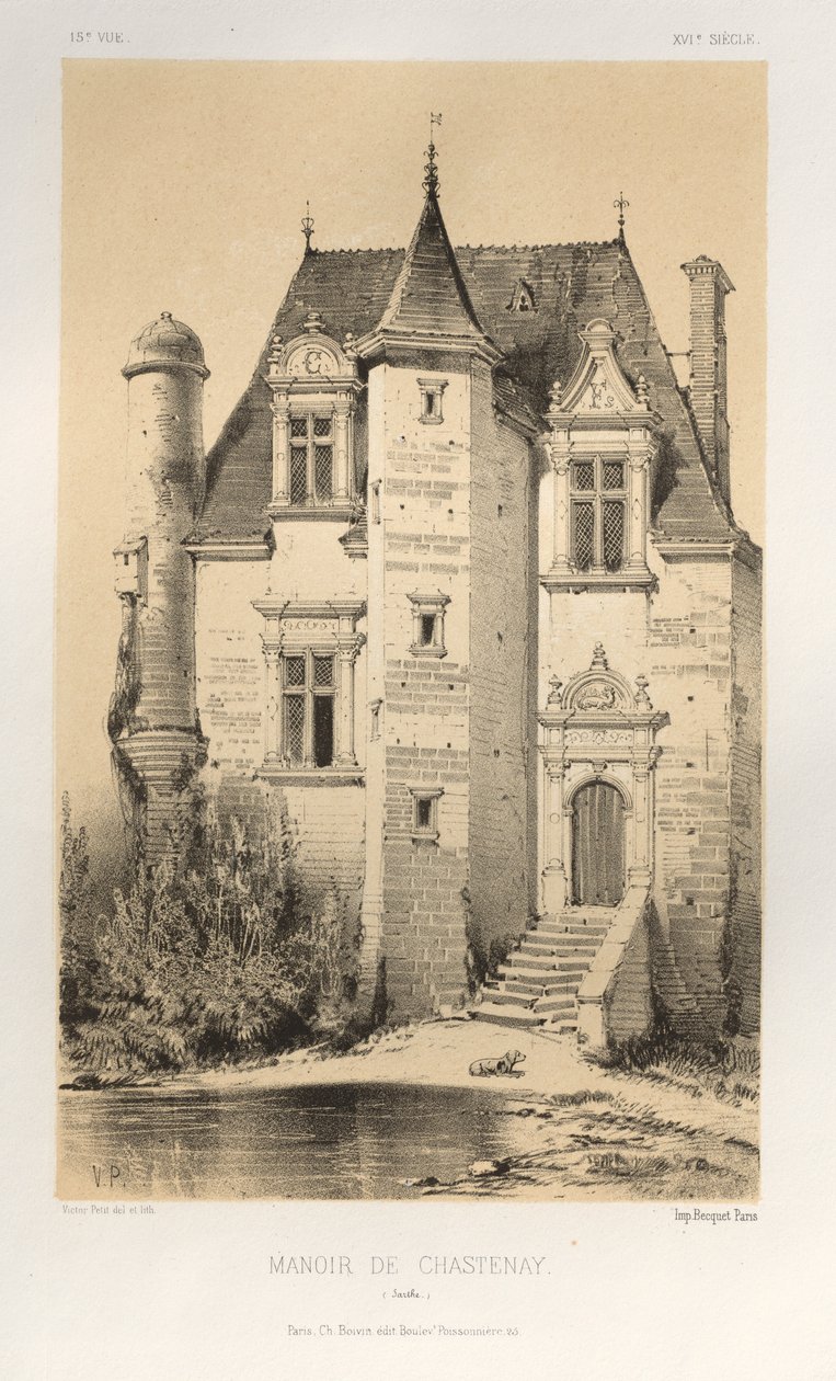 ...Pl.15, Manor Of Chastenay Sarthe, 1860. alkotó: Victor Petit