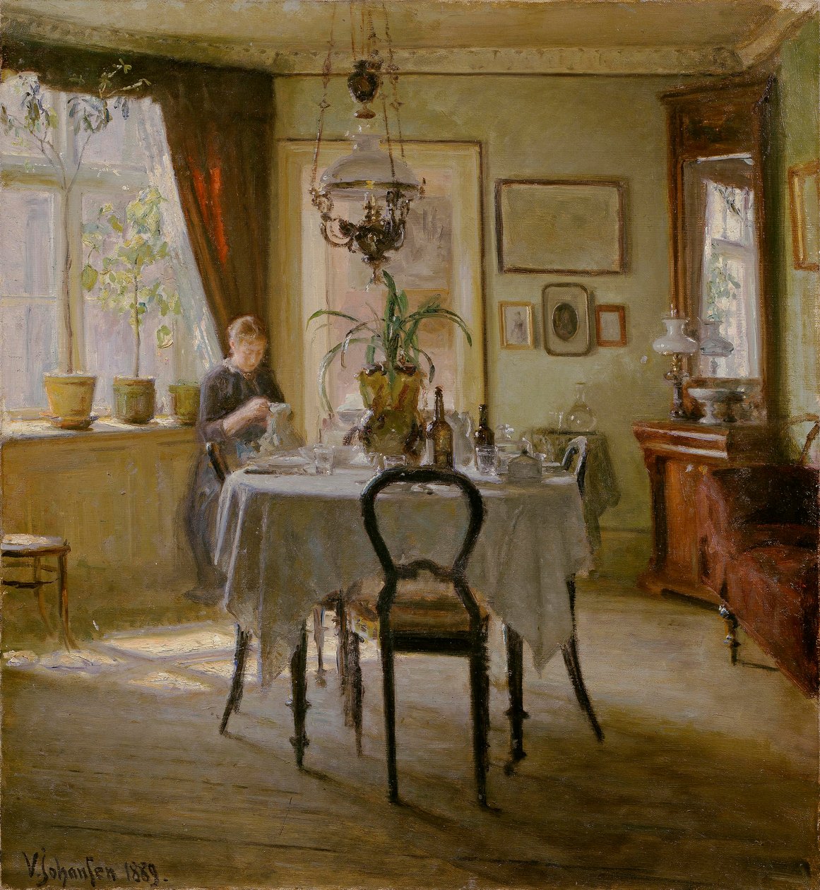 Napfény az ebédlőben, 1889 alkotó: Viggo Johansen