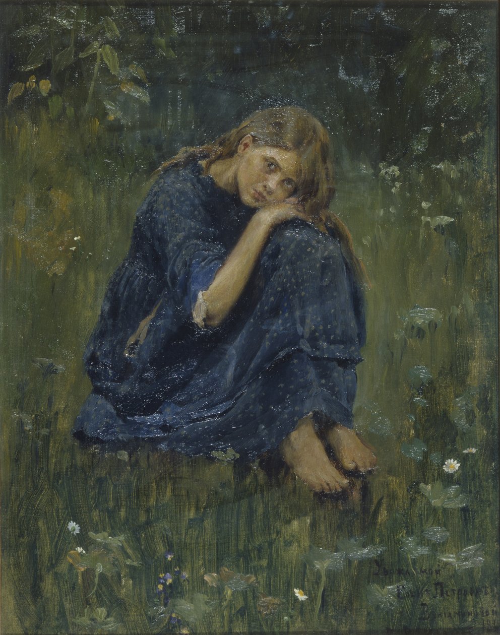 Alyonushka-tanulmány, 1881 alkotó: Viktor Mikhaylovich Vasnetsov