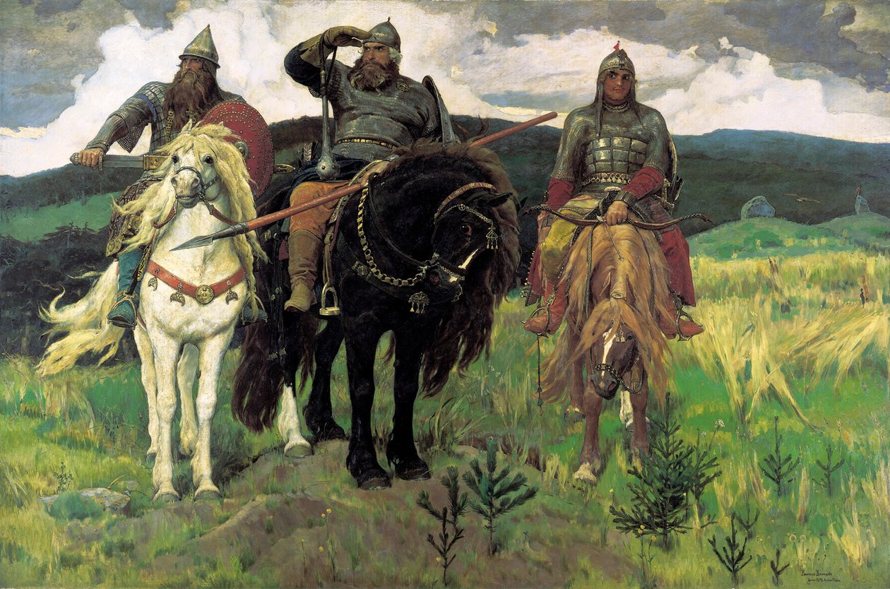 Bogatyrs, 1898. alkotó: Viktor Mikhaylovich Vasnetsov