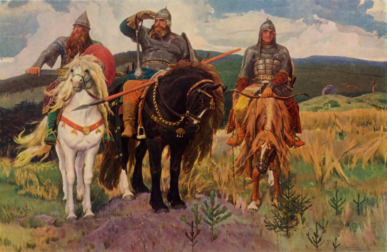 A harcosok, 1898, 1965. alkotó: Viktor Mikhaylovich Vasnetsov
