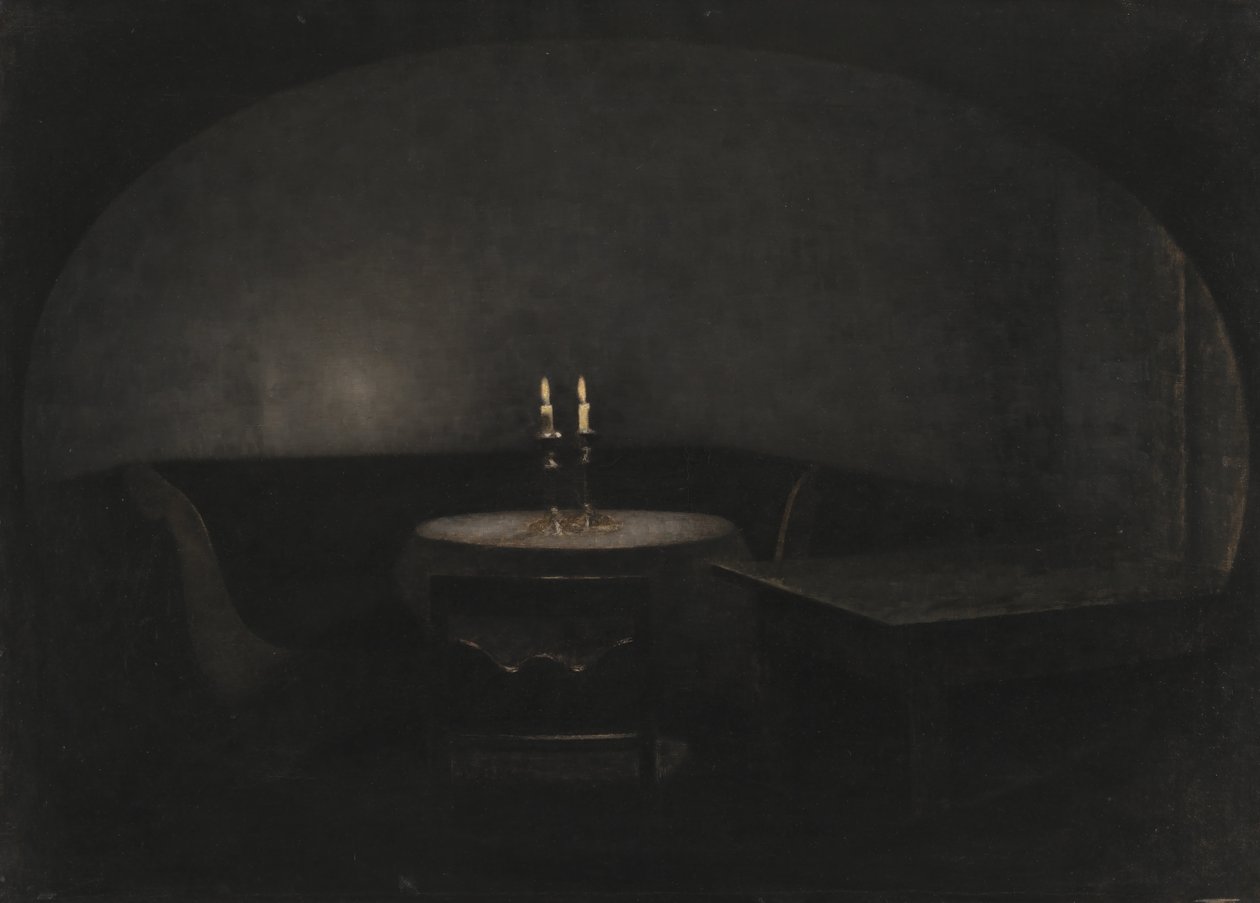Belső. Mesterséges fény alkotó: Vilhelm Hammershøi