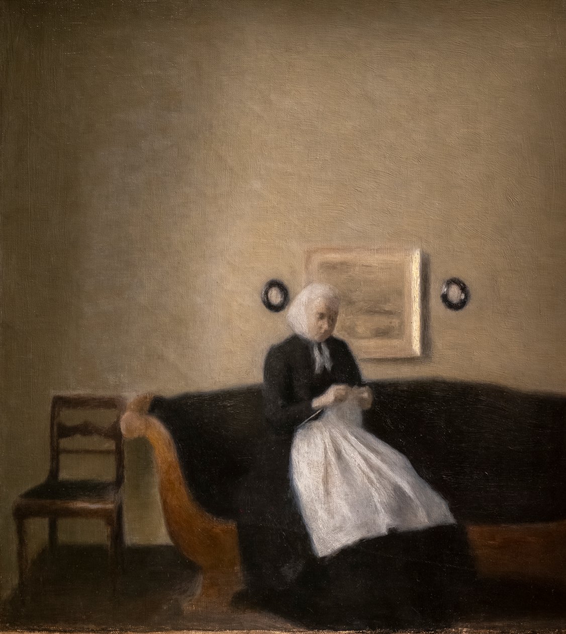 Belső a művész édesanyjával alkotó: Vilhelm Hammershoi