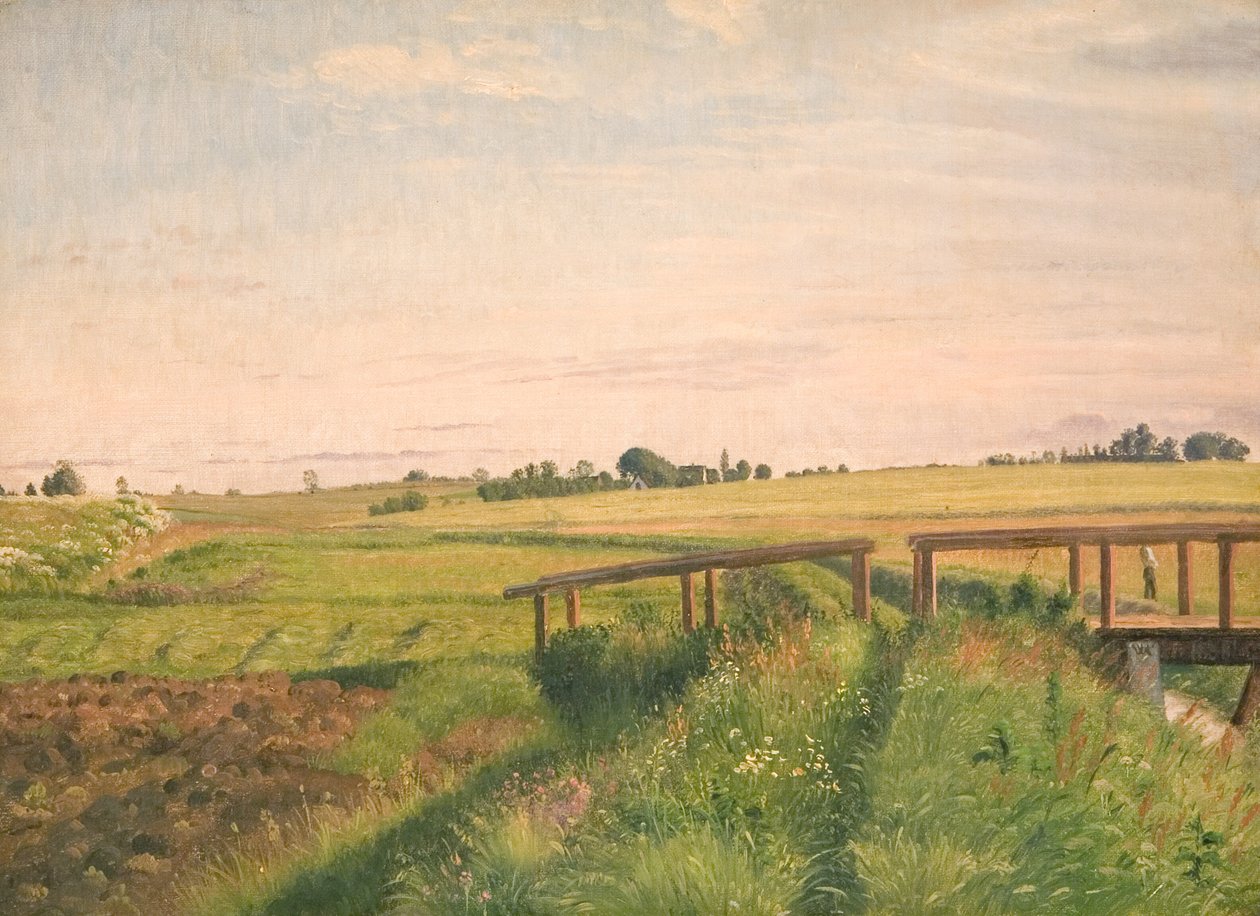 Mező táj híddal alkotó: Vilhelm Kyhn