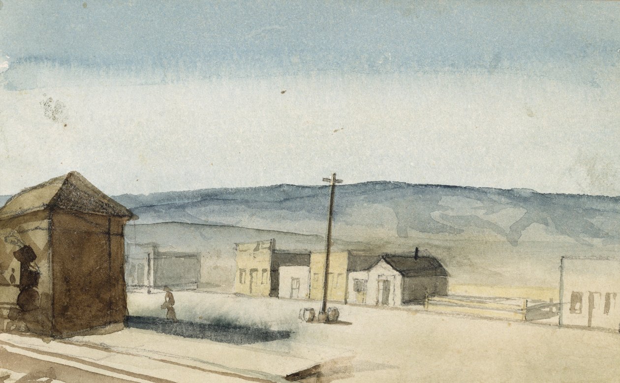 Állomás a Northern Pacific Railroadnál, Idaho Terr., 1869-71 (wc papíron) alkotó: Vincent Colyer