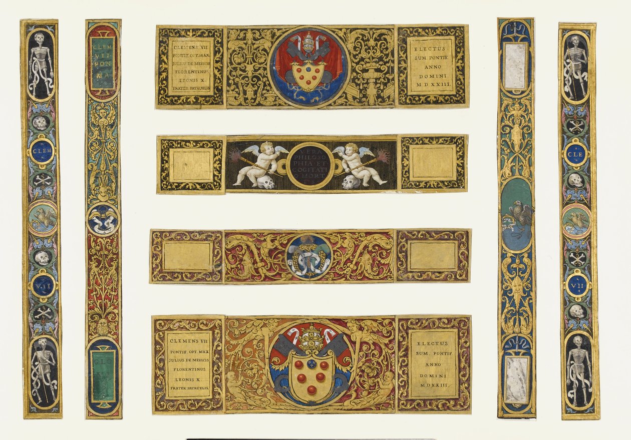Marlay vágó olasz 33: Nyolc szegélycsík VII. Kelemen pápa 1523 utáni miséjéből (pergamen) alkotó: Vincent Raymond
