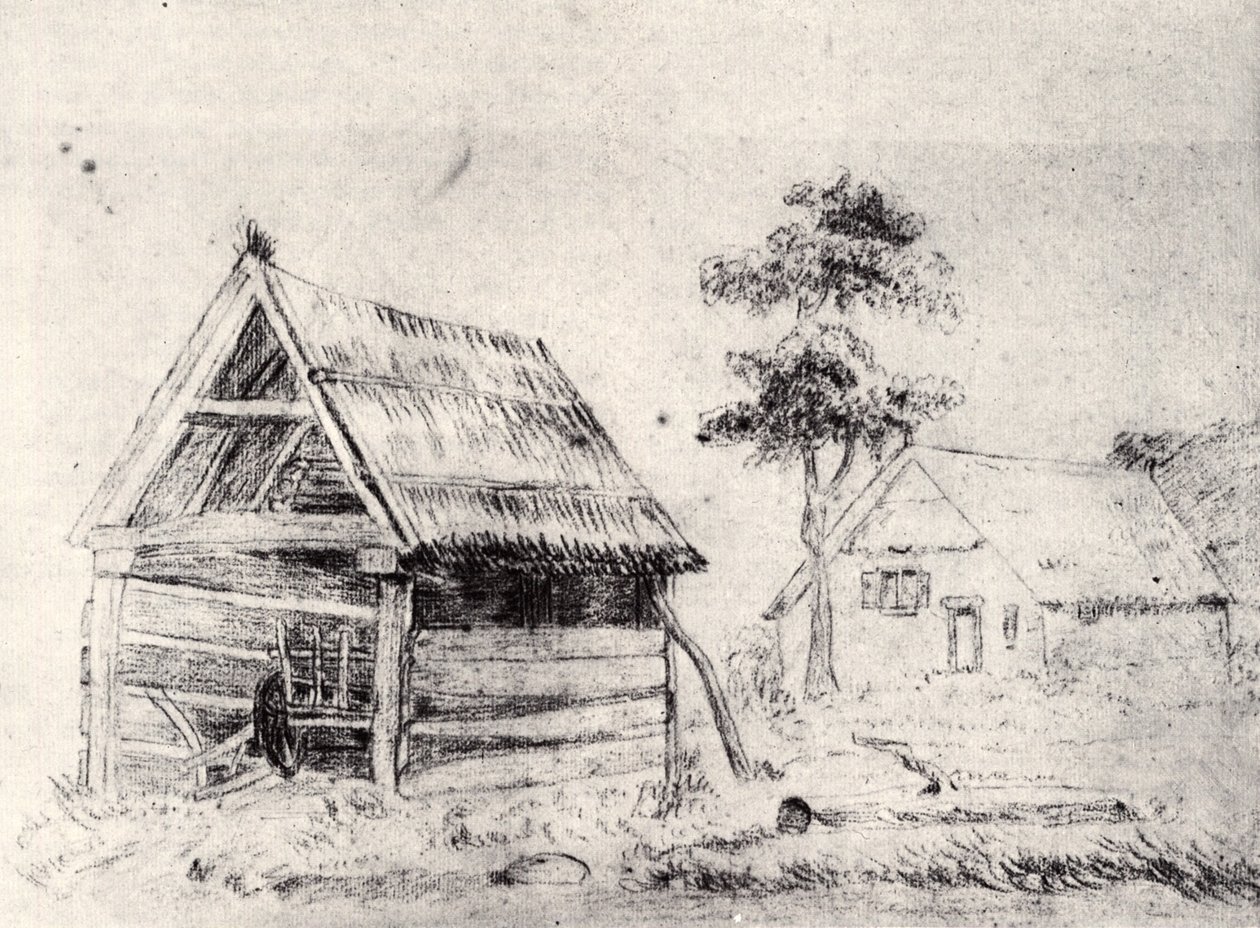 Pajta és parasztház alkotó: Vincent van Gogh