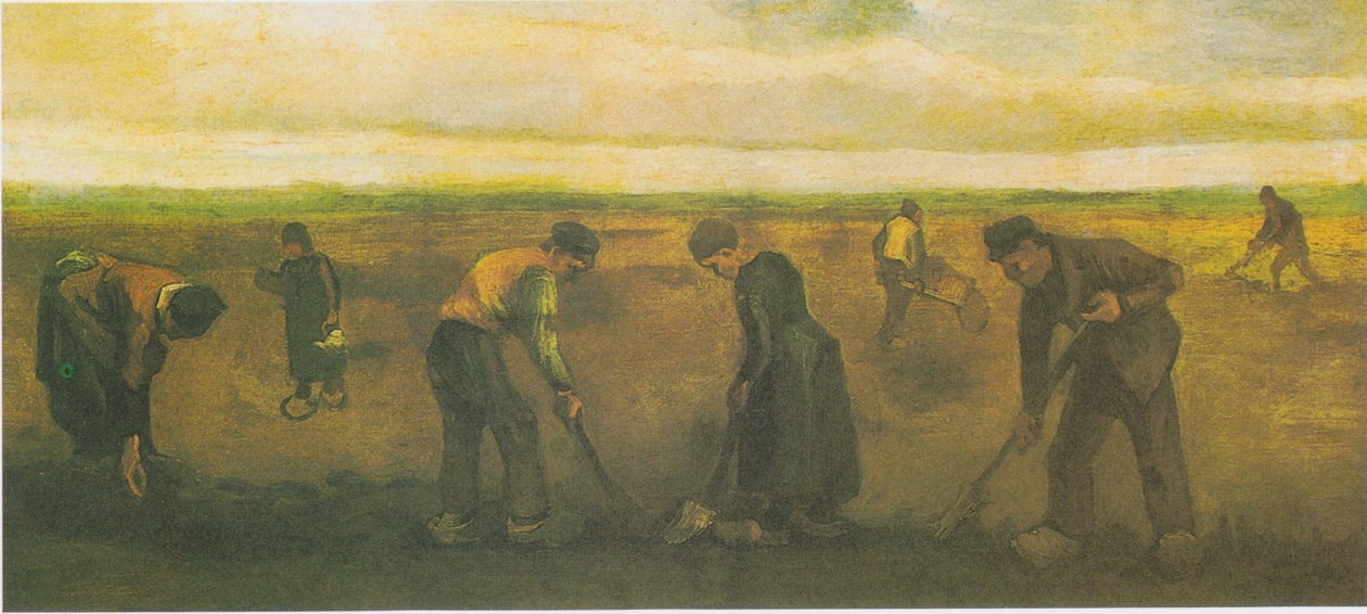 Parasztok burgonyát ültetnek alkotó: Vincent van Gogh