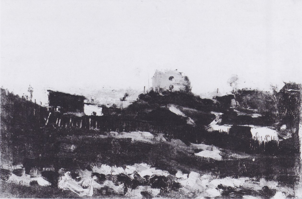 Kilátás Montmartre -ra a kőbányával alkotó: Vincent van Gogh