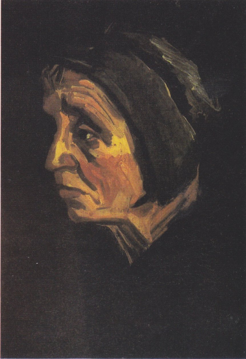 Sötét csuklyás parasztasszony feje alkotó: Vincent van Gogh