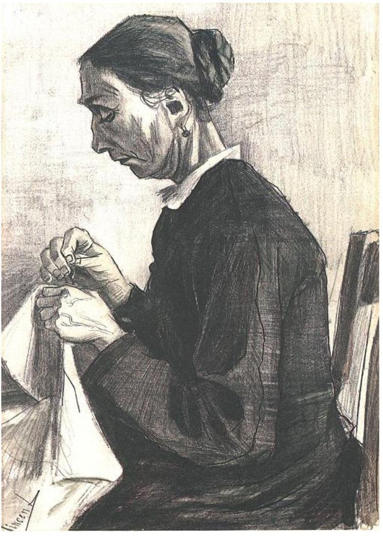 Öregasszony varrás alkotó: Vincent van Gogh