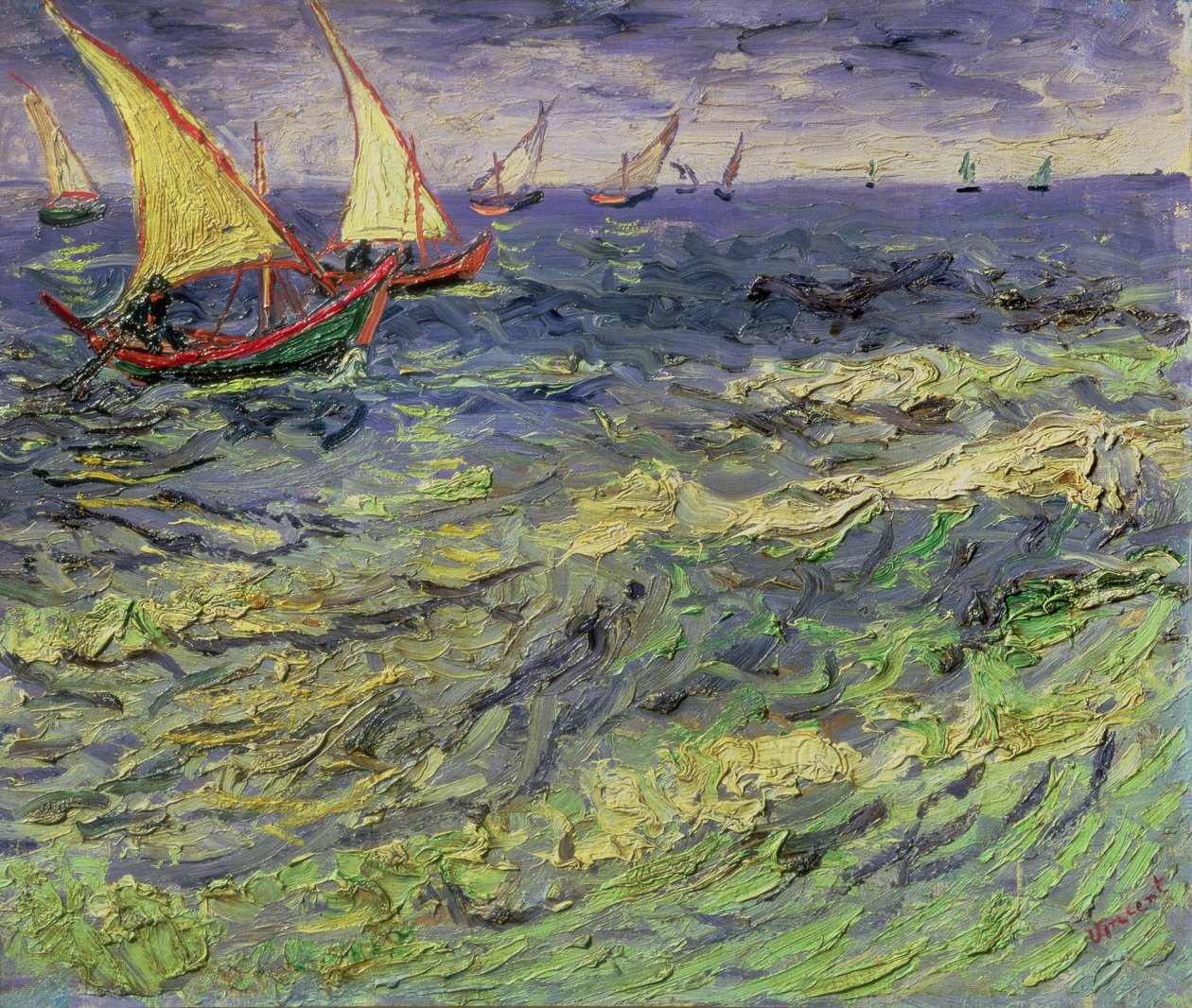 Tengeri táj Saintes-Maries-ban (a Földközi-tengerre néző kilátás) 1888 alkotó: Vincent van Gogh