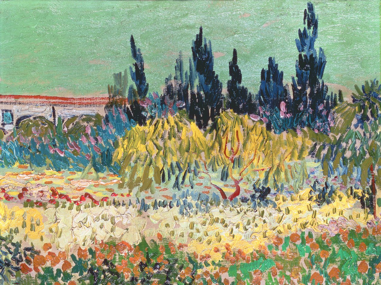 Az arles-i kert, ciprusfák részlete, 1888 (78273 részlet) alkotó: Vincent van Gogh