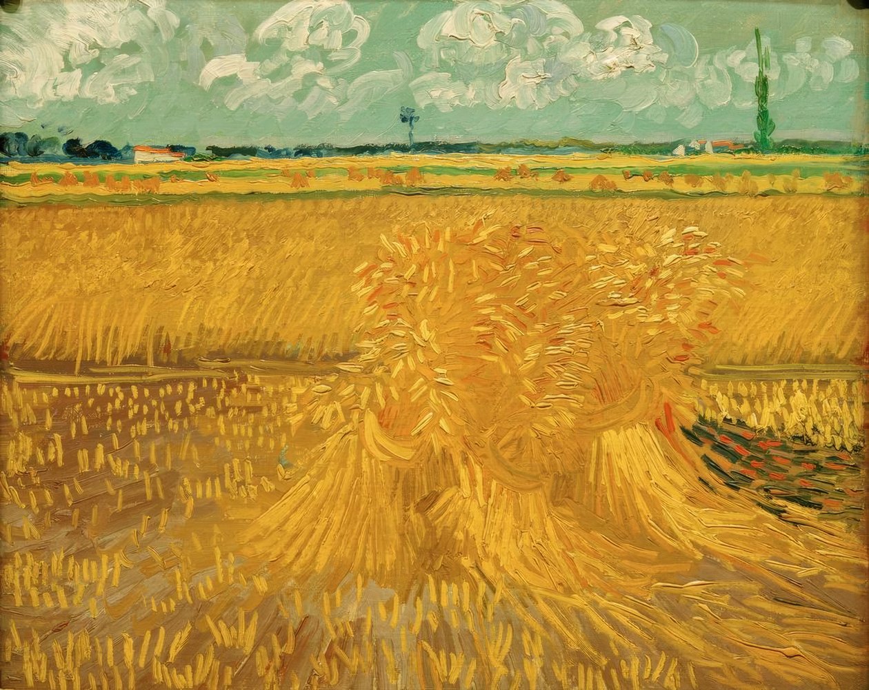 Búzamező gabonakötegekkel alkotó: Vincent van Gogh