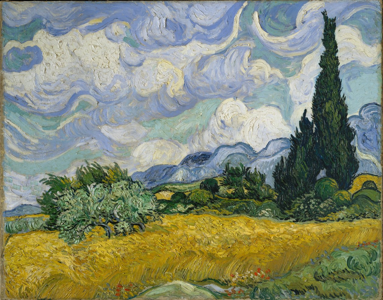 Búzamező ciprusokkal alkotó: Vincent van Gogh