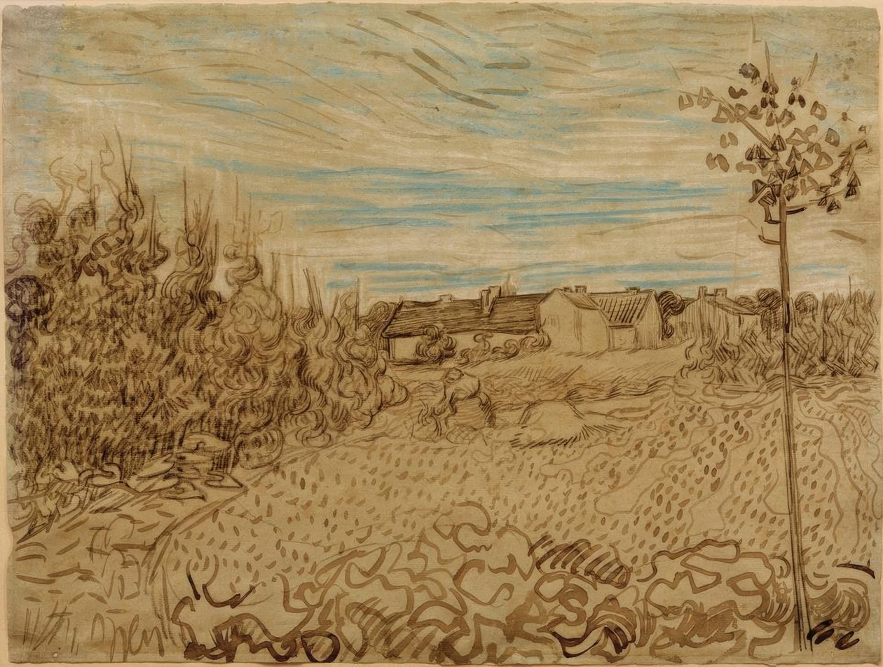 Parasztház egy mezőn alkotó: Vincent van Gogh