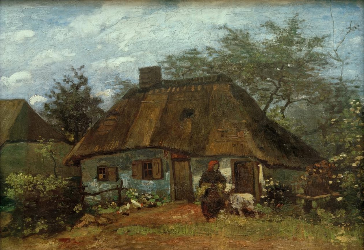 Parasztház és nő kecskével alkotó: Vincent van Gogh