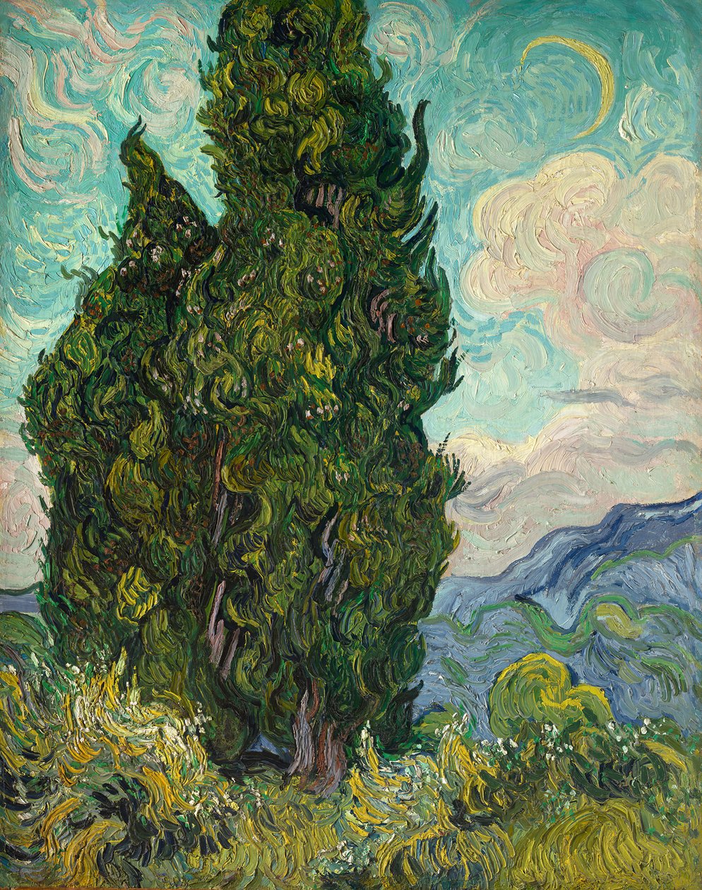 Ciprusok, 1889. alkotó: Vincent van Gogh