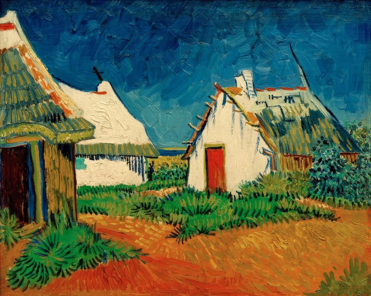 Három fehér kunyhó Saintes-Maries-ban alkotó: Vincent van Gogh
