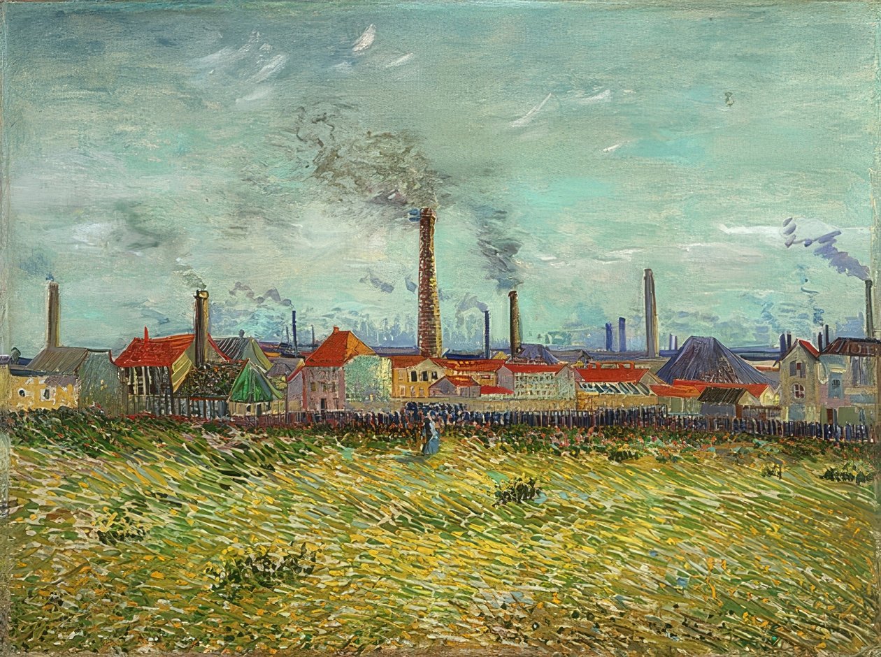 Clichy gyárai. 1887 alkotó: Vincent van Gogh