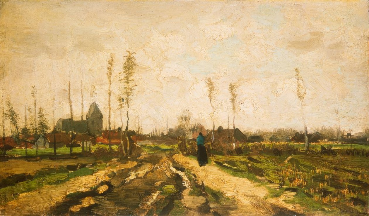 Táj templommal és házakkal alkotó: Vincent van Gogh